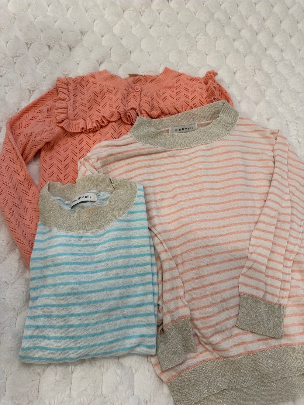 Girls' Striped Sweater Top - Pink & Blue